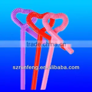Colorful Thread Flexible Plastic Drinking Straw thumbnail-1