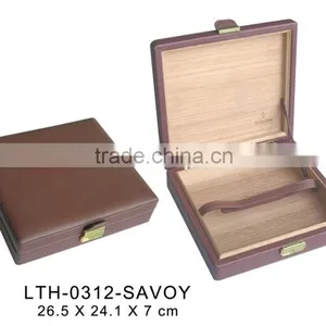 Custom Leather Cigar Packing Box Wholesale Cigar Gift Set Travel Cigar Case thumbnail-1