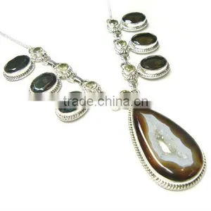 Indian Silver Jewellery, Semi Precious Stone Jewellery, Citrine Jewellery thumbnail-1