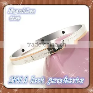 P082 Noproblem Tourmaline Titanium Bio Ceramic Power Crystal Charm Stainless Steel Bracelet thumbnail-1