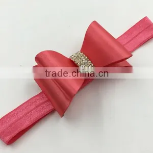 New Selling the European and American Children Tire PVC Color Butyl Bowknot Rhinestone Bow Hair Band 8 Color Spot thumbnail-5