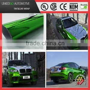 Good Stretchability Vinyl 1.52*20M Green Chrome Car Wrap Vinyl With Air Bubble Free Wrap thumbnail-1