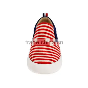 Wholesale Custom Children Stripe Classic Breathable Canvas Unisex Kids Slip-on Sneakers Shoes for Girls thumbnail-5