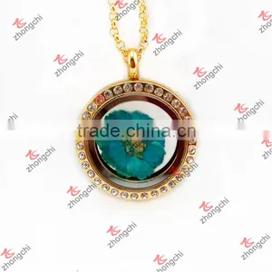 Floating Story Flower Glass Lockets Necklace for Love Gifts (LFL50907) thumbnail-4