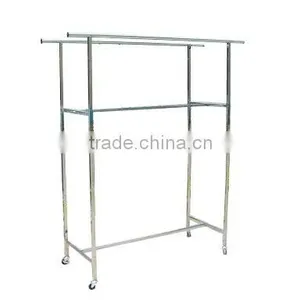 Double Rail Metal Clothing Rack HSX-231 / Retail Clothing Racks / Adjustable Clothing Rack thumbnail-1