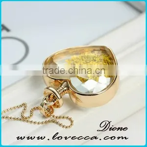 Latest Jewelry Accessories Real Flower Clear Galss Pendant With Chain thumbnail-3