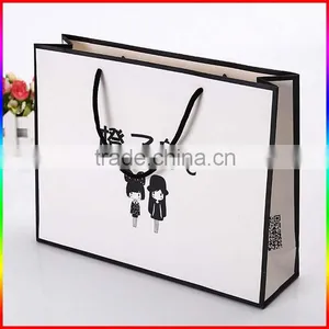 High Quality White Paper Bag for Clothes With Black Printing thumbnail-1
