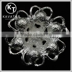 Good Quality NK017 Metal Flower Lead Free Metal Shank Rhinestone Buttons thumbnail-3