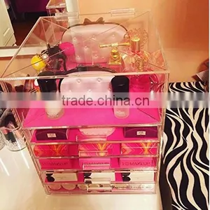 Acrylic Cosmetics Makeup Organizer Drawer or Jewelry Chest With 5 Removable Drawers and 1 Lid thumbnail-3
