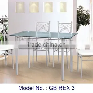Metal Dining Set, Glass Top Metal Dining, Dining Set thumbnail-1