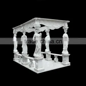 Garden Marble Gazebo With Women Statue thumbnail-1