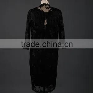 QM-1 Black Two Pieces Lace Mother Of The Bride Dresses thumbnail-2