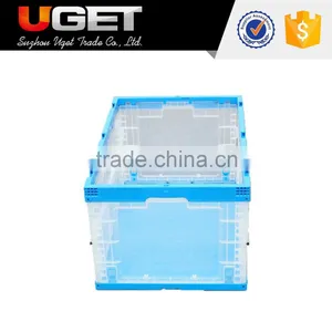 Durable Foldable Collapsible Euro Hard Plastic Crate With Cover thumbnail-4