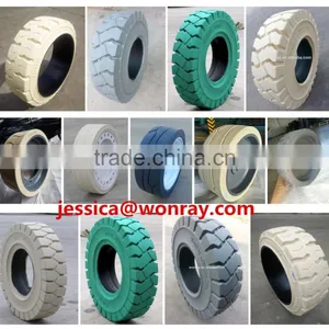 China Solid Non Marking Pneumatic Forklift Tires White thumbnail-1