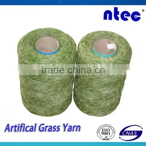 11000 Dtex/16F PE Straight+ PP Curly Artificial Grass Yarn for Landscaping thumbnail-1
