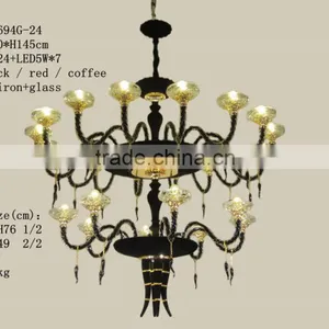 Hot Sale E14 Decorative Metal Chandelier/Beautiful New Design Three Levels Decorative Red Chandelier thumbnail-4