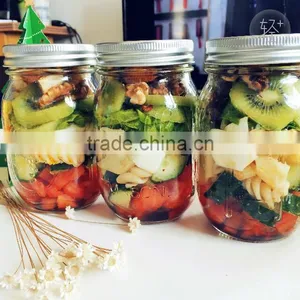 Haonai Wholesale Promotional Food Storage Embossed Ball Glass Mason Jar With Lid thumbnail-1