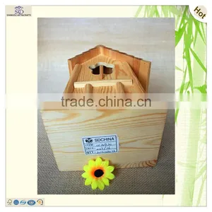 Fancy String Hanging Door Flower Cut Wood Birdhouses thumbnail-5