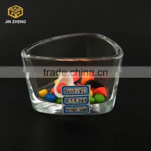 Triangle Design Clear Glass Candle Holder , Wax Glass Candle Holder Wholesale thumbnail-1