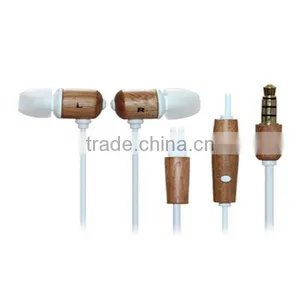 Cherry Wood-ear Remote Control Headphones Wire (white),Cherry Wood Earphone thumbnail-1