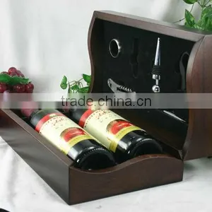 Hot Sale Wooden Boxes for Two Bottles Wood Wine Box thumbnail-1