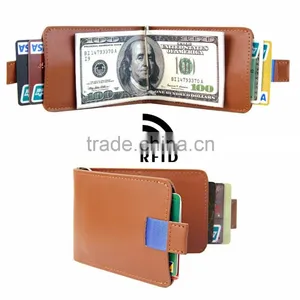 Ultra Slim RFID Blocking Bifold Leather Wallet Pull Tab With Money Clip thumbnail-4