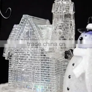 Acrylic Color Changing Snowman & Church Led Lamp Decorations Supplier thumbnail-5
