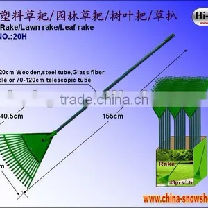 20 Teeth Wooden Handle Plastic Grass Rake (20H) thumbnail-1