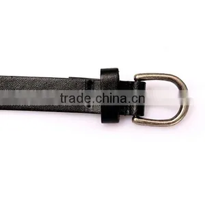 Wholesale Double Layer Pyraid Rivets Decorated D Buckle Sex Girl Thin PU Waist Belt thumbnail-6