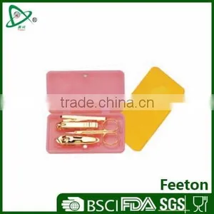 4pcs Mini Neon Color Manicure Set Pink/yellow thumbnail-1