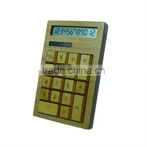 Bamboo Wooden Auto Power off Electronic Calculator thumbnail-1