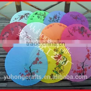 Colorful Hand-painted Chinese Silk Parasol thumbnail-1