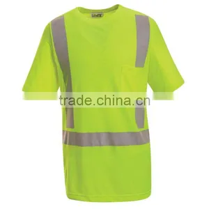 High Visibility Short Sleeve Safety T-Shirt Workwear SLT006 thumbnail-1