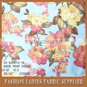 Shaoxing Cicheng Textile China Supplier Flower Garden Printed Hot Sale Suede Fabric thumbnail-4
