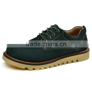 Black Swede Leather Casual Shoes Fashion Sample for Men, Adults Work Boots Shoes With Leather Upper and Rubber Sole thumbnail-1