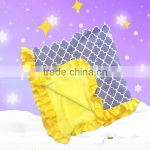 Fashion Cotton & Velvet Blanket Kids With Ruffles in Rich Colors thumbnail-1