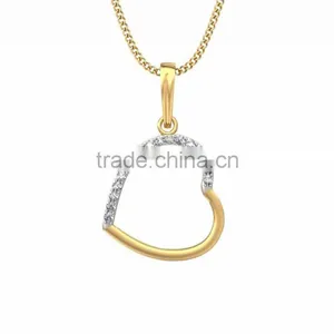 Gold Plated Designer CZ Studded Heart Pendant thumbnail-1