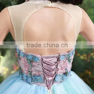 MGOO High Quality Hand Made Fairy Blue Prom Dresses Big Ball Tulle Dress Beautiful Vestidos YDYS15B0016 thumbnail-5