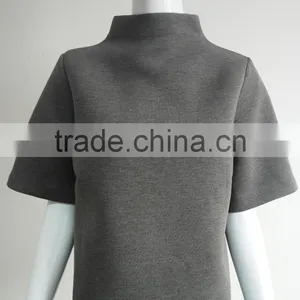 Fashion Women Neoprene Knit Blouse Top thumbnail-1