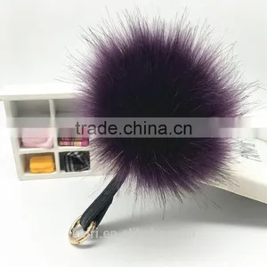 10cm Fur Keychain Quality Plush Ball Llaveros Chaveiro Faux Fur Fashion Cute Metal Key Chain for Women Bag Ring Wholesale Price thumbnail-1