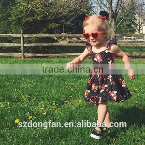 Wholesale Girl Boutique Clothes Summer Sleeveless 2 Years Old Baby Girl Ruffle Dress thumbnail-4