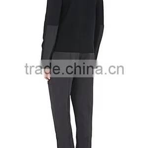Black Rib-knit Virgin Wool Zip-front Hoodie Styled With Tech-fabric Elbow Patches thumbnail-3