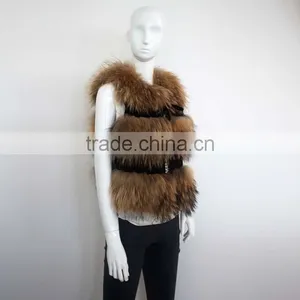 Myfur Luxury Genuine Raccoon Fur Vest Waistcoat Customized Color Women Fur Garment thumbnail-2