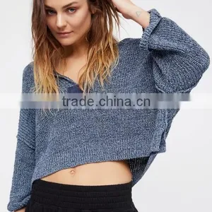 Runwaylover 127 New Style 2017 Ladies Deep V-Neck Loose Knitted T-Shirts thumbnail-4