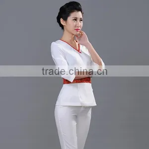 Custom Fashion Slim Fit Latest Design Spa Shop Staff Workwears Uniforms for Women thumbnail-2