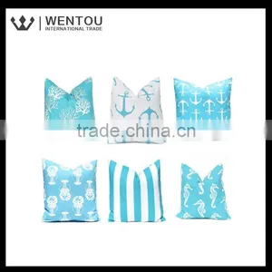 Wholesale Anchors Coastal Turquoise Pillow Cushion Cover thumbnail-1