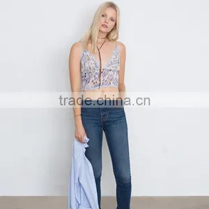 Floral Chiffon Cami Crop Top New Design Girl's Fashion Bralette thumbnail-3