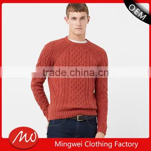 Men's Chunky Cable Knit Pattern Cotton Sweater for Wholesale thumbnail-1