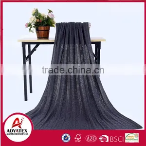 Plain Knitting Crochet 100% Acrylic Throw Blanket With Gift thumbnail-1