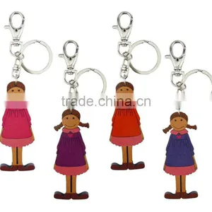 Custom Soft PVC Keychain,Girl Rubber Keyring,Wholesale Silicone Key Chains thumbnail-1